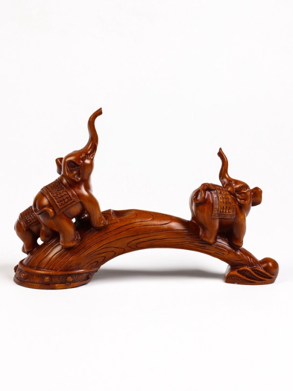 Подставка для бутылки  Подставка для бутылки "Два слона" под дерево, 36х10х25см