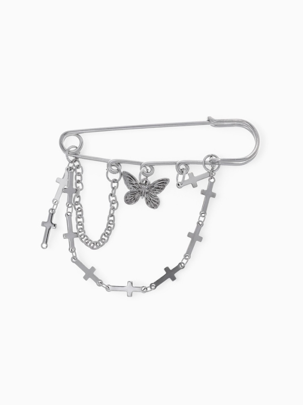 Булавка «Кресты» и бабочка, цвет серебро Булавка «Кресты» и бабочка, цвет серебро