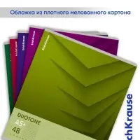 Тетрадь 48 листов в клетку, ErichKrause Duotone Next, обложка мелованный картон, МИКС