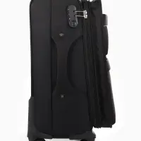 Чемодан на колёсах TEXTURA, кодовый замок, с увеличением, 36&times;25&times;58 см, 20", чёрный