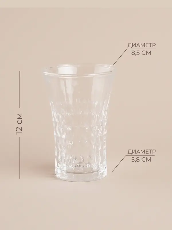 Набор стаканов SL Home &laquo;Винтаж&raquo;, 300 мл, 7.6&times;12.8 см, 6 шт., высокие, стекло, прозрачный