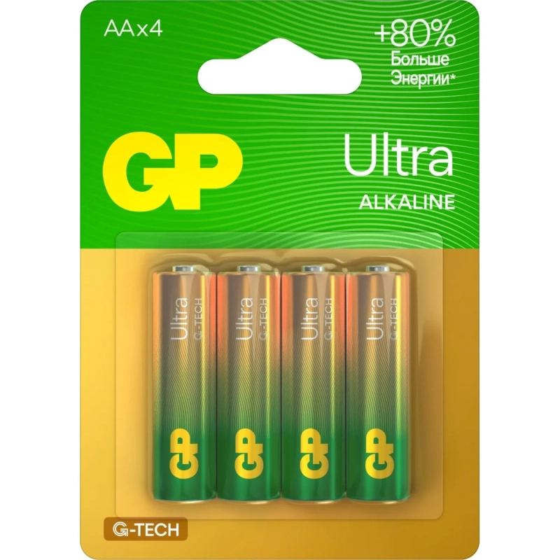 Батарейка GP Ultra AA/LR6/15AU 15AU-2CR4/15AUA21-2CRSBC4 алкалин. бл/4