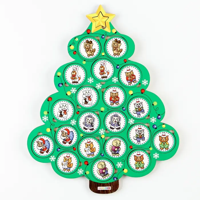 Обучающая игра &laquo;Новогоднее мемо: Забавные коты&raquo;, 20 фишек