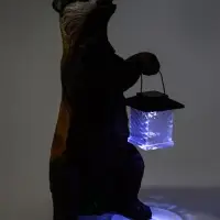 Садовая фигура - фонарь &laquo;Барсук с фонарём&raquo; из полистоуна, 18&times;16&times;41 см