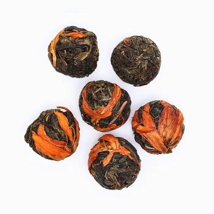 Китайский связанный зеленый чай, 50 г, лилия