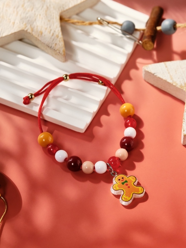 Браслет детский «Выбражулька» на затяжке, бусины, элемент пряник, разноцветный Браслет детский «Выбражулька» на затяжке, бусины, элемент пряник, разноцветный