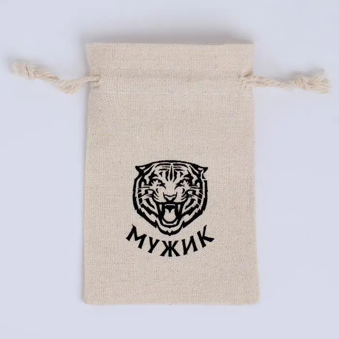 Мешочек подарочный для украшений, подарков и трав, текстиль, «Мужик», 12×8 см