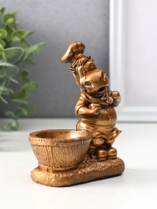 Фигура с подставкой для мелочей «Шеф повар», 12×9.5×5.5 см, бронза Фигура с подставкой для мелочей «Шеф повар», 12×9.5×5.5 см, бронза