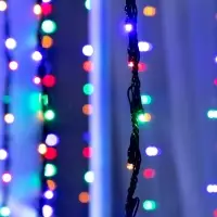 Гирлянда &laquo;Водопад&raquo; 2&times;1.5 м, IP44, тёмная нить, 400 LED, свечение мульти, 8 режимов, 220 В