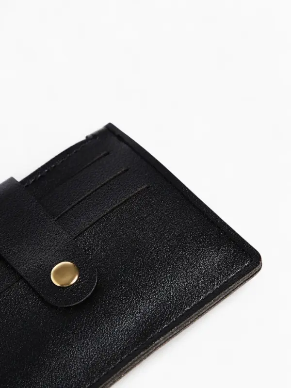 Картхолдер с монетницей на молнии, на 3 карты, чёрный