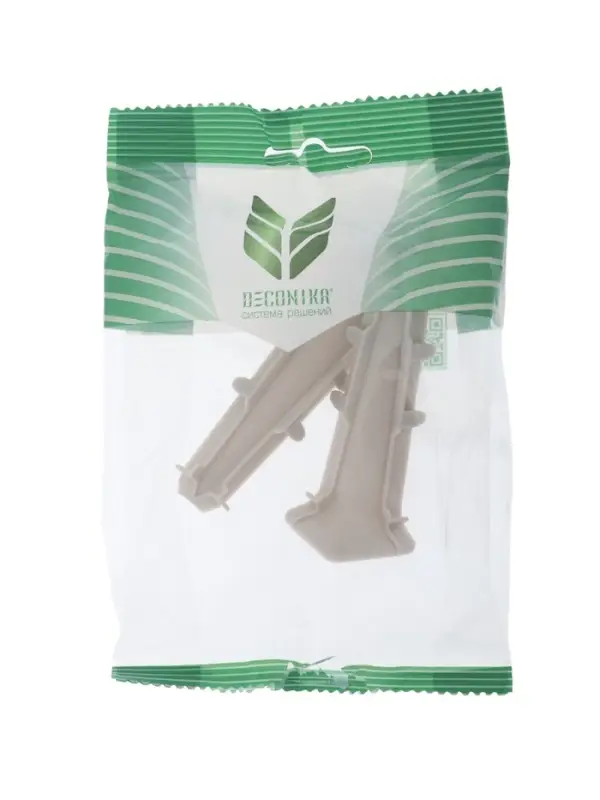 Угол внутренний для плинтуса &laquo;Деконика&raquo;, 85 мм, 2 штуки, цвет 002 светло-серый