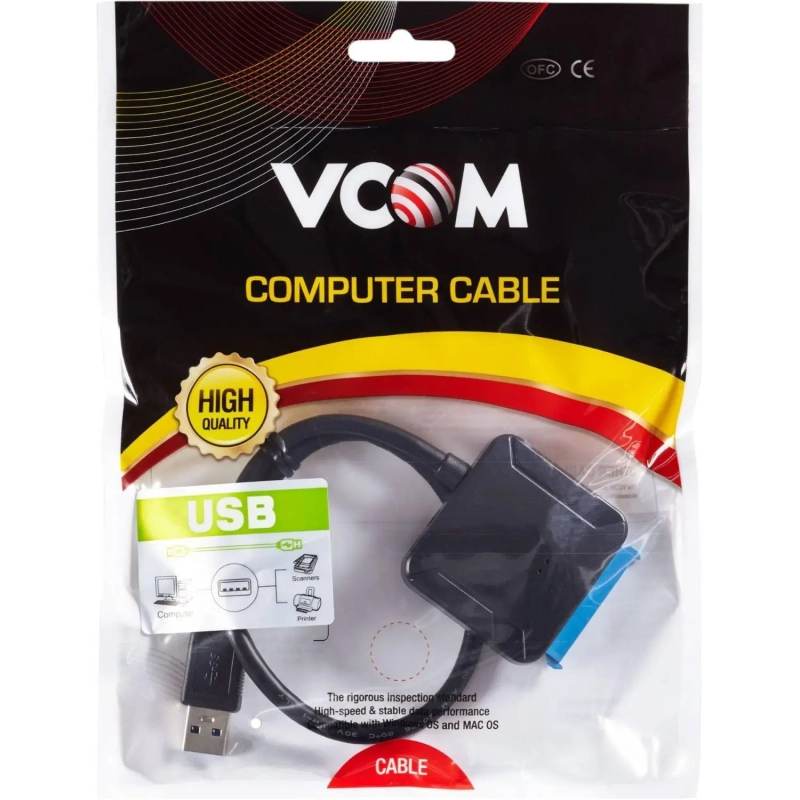 Кабель адаптер USB3.0 ---SATA III 2.5/3,5+SSD, VCOM <CU816