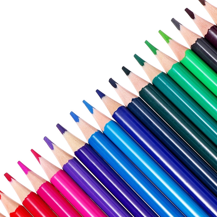 Карандаши 24 цвета, в металл тубусе, шестигранные, деревянные, Пейзаж Карандаши 24 цвета, в металл тубусе, шестигранные, деревянные, Пейзаж