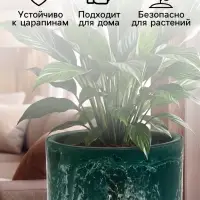 Кашпо для цветов &laquo;Микрит&raquo;, 3.7 л, d=22 см, h=20 см, со вставкой, пластиковое, зелёное