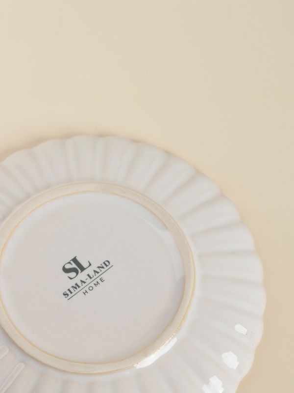 Чайная пара SL Home "Нимфея" 270 мл, чашка 11,4х6 см, блюдце 15,5х2 см, цвет теплый белый