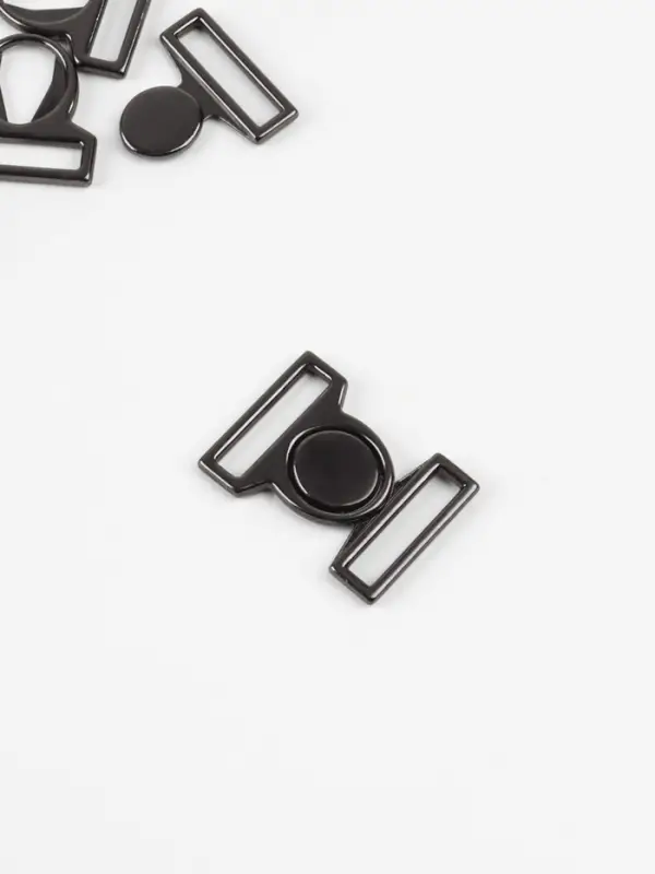 Застёжка для купальника, металлическая, 17 мм, 5 шт., цвет чёрный никель