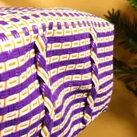 Сумка плетёная пластиковая 40х20х55 см, цв. фиолетово-белый Сумка плетёная пластиковая 40х20х55 см, цв. фиолетово-белый