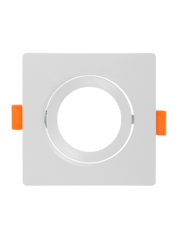 Светильник встраиваемый, поворотный, под лампу MR16, пластик, квадрат, пластик, белый