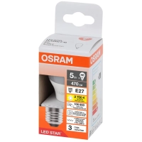 Лампа светодиодная Osram 5/6Вт Е27(Р, 2700 К, 220 В, 4058075696235)