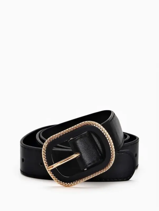 Ремень женский, 110&times;3 см, пряжка пластик, золотистая, чёрный