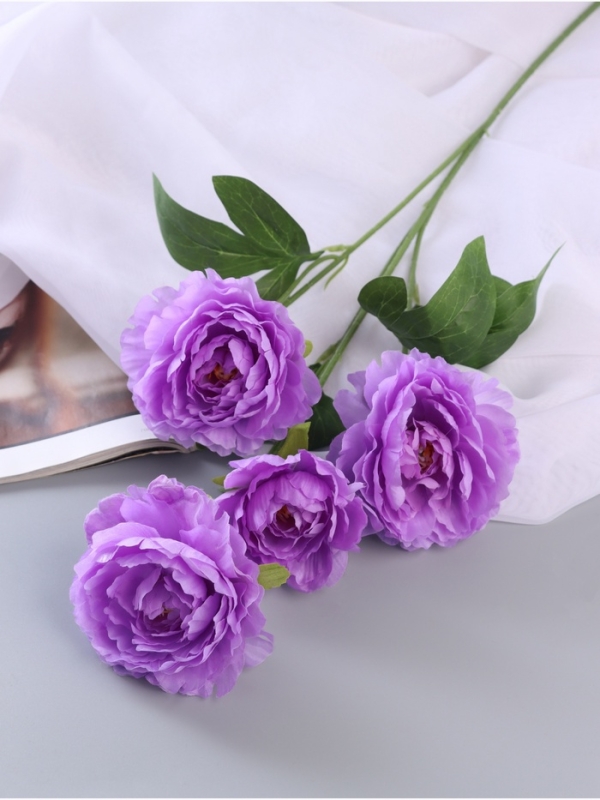 Цветы искусственные "Пион галант колор" 74х10 см, сиреневый