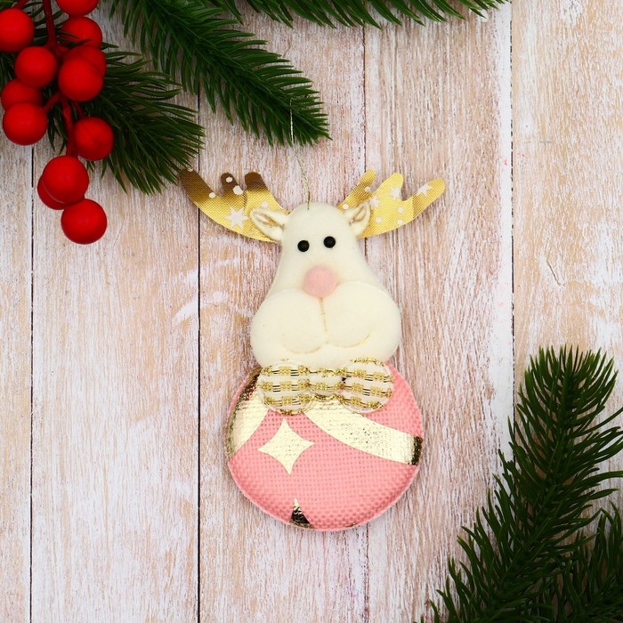 Мягкая подвеска Мягкая подвеска "Олень-кругляш" 5х10 см, розовый