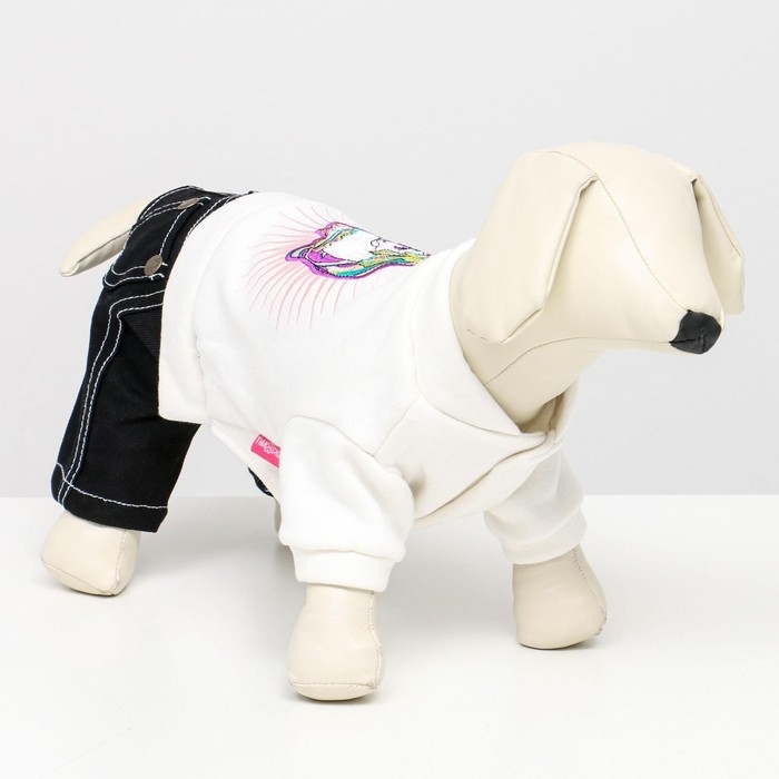 Комбинезон Комбинезон "Единорог", размер 18 (ДС 40 см, ОГ 50 см, ОШ 38 см), бело-синий