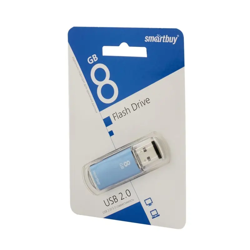 USB накопитель 8 GB 2.0 Smart Buy V-Cut Blue (SB8GBVC-B)