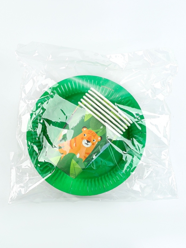 Набор бумажной посуды одноразовый Набор бумажной посуды одноразовый "Джунгли" 6 тарелок, 6 стаканов