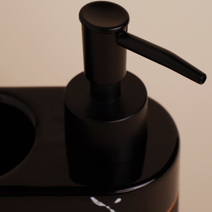 Дозатор для мыла SL Home Lines, с подставкой для губки, 400 мл, цвет чёрный