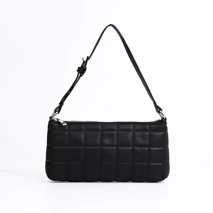 Сумка женская багет на молнии, 27&times;5&times;13 см, чёрная