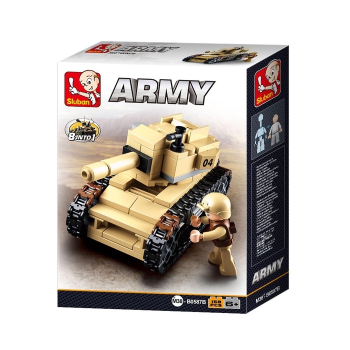 Конструктор блочный для мальчиков Армия &laquo;Танк&raquo;, 158 деталей