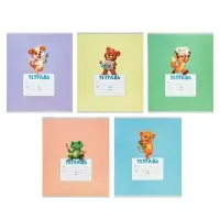 Тетрадь 18 листов в клетку Calligrata KIDS, серые листы, блок №2, 5 В МИКС