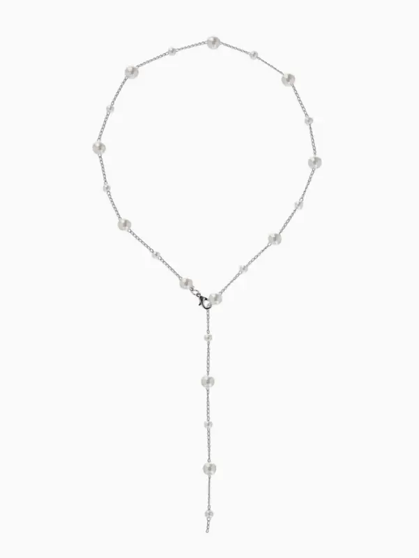 Кулон трансформер &laquo;Россыпь жемчуга&raquo;, бусины №6.8, L=50 см, белый в серебре