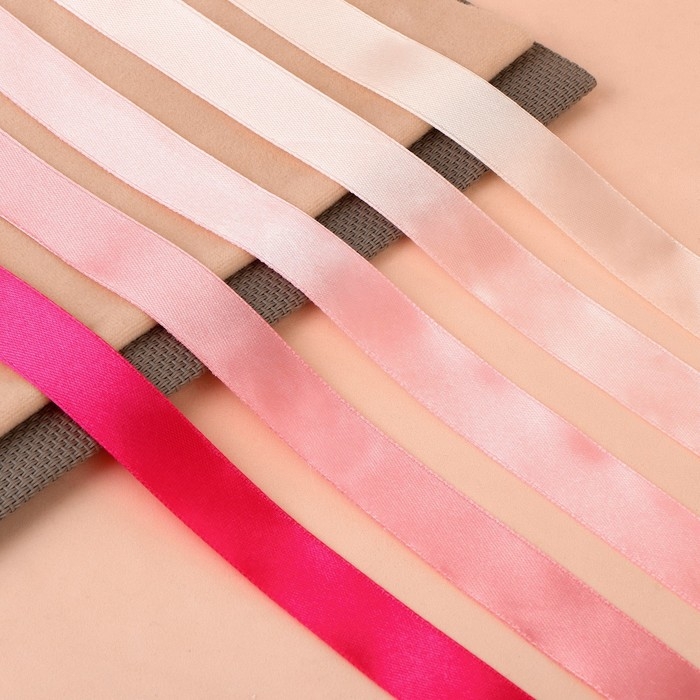 Набор атласных лент, 5 шт, размер 1 ленты: 20 мм × 23 ± 1 м, цвет розовый спектр Набор атласных лент, 5 шт, размер 1 ленты: 20 мм × 23 ± 1 м, цвет розовый спектр