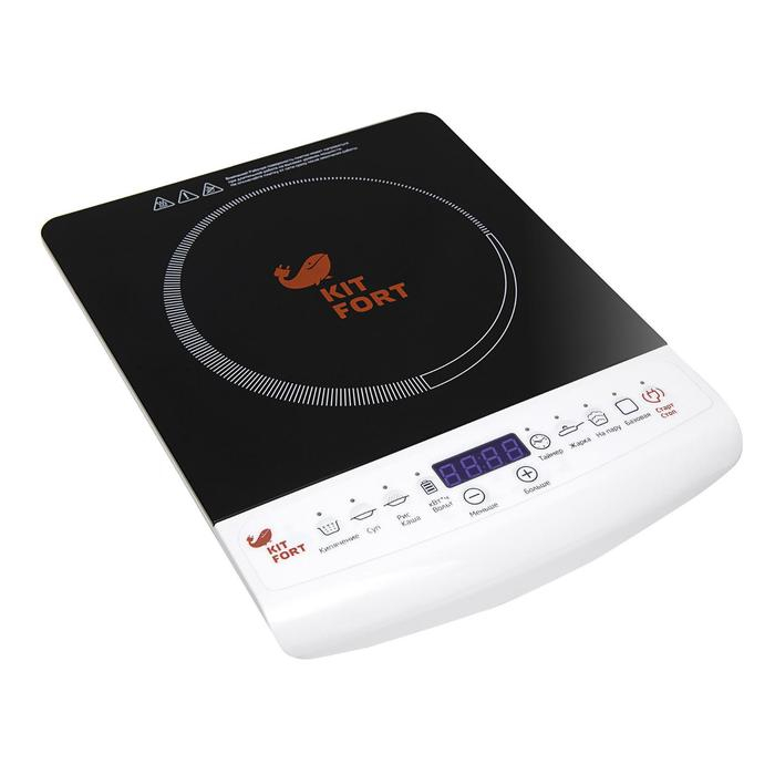 Плитка индукционная Kitfort KT-101, 2000 Вт, 6 программ, 10 режимов, таймер, белая Плитка индукционная Kitfort KT-101, 2000 Вт, 6 программ, 10 режимов, таймер, белая