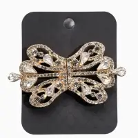 Зажим для кардигана "Ажур", корона империи, цвет белый в золоте