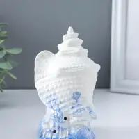 Сувенир керамика свет "Ракушка" бело-синий 7,5х8,5х13,5 см