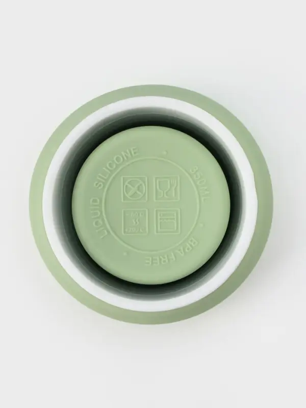 Стакан складной с крышкой Доляна &laquo;С собой&raquo;, 350 мл, 8.5&times;14 см, фисташковый