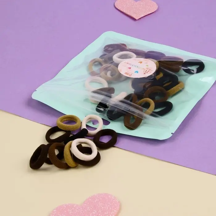 Резинка для волос  Резинка для волос "Классика махрушка" (набор 50 шт) 2 см, коричневый