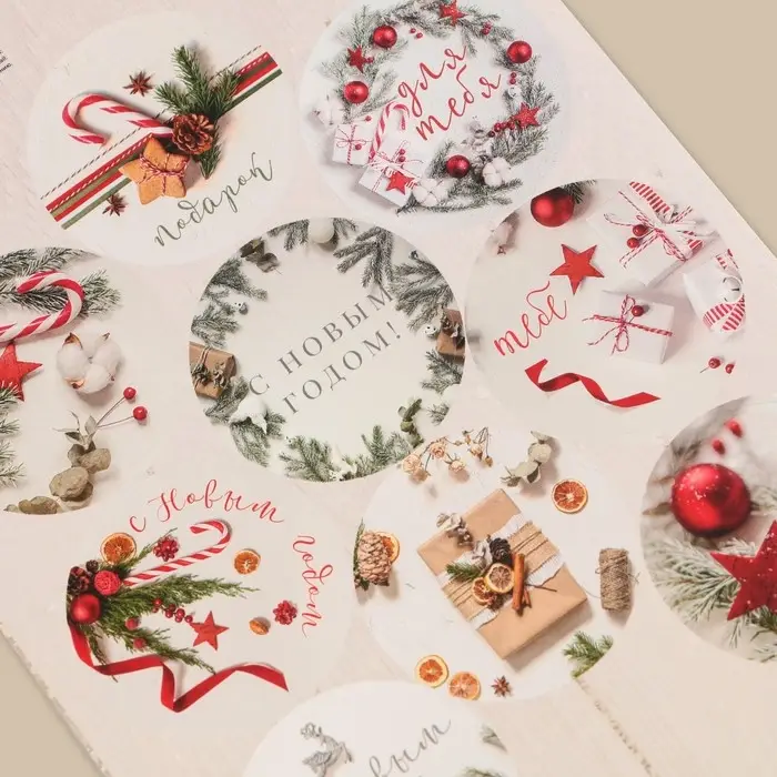 Наклейки новогодние бумажные «Подарок для тебя», на подарки, 14×21 см