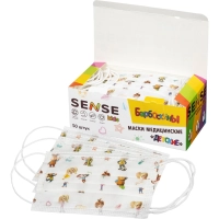 Маска медицинская 3-х сл., Sense 'Детская', БАРБОСКИНЫ, картон 50шт/уп