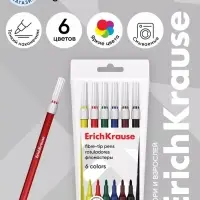 Фломастеры 6 цветов ErichKrause light, в футляре с европодвесом
