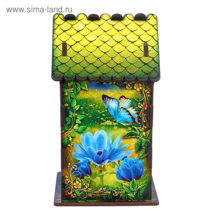 Чайный домик Чайный домик "Домик с корзинкой цветов", 9,8×9,8×17,4 см