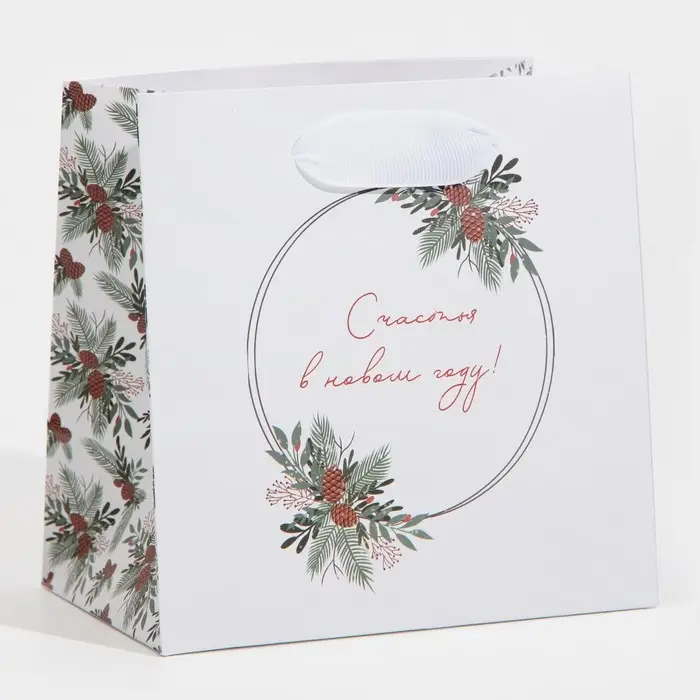 Пакет подарочный новогодний ламинированный квадратный «Зима», 14 х 14 х 9 см Пакет подарочный новогодний ламинированный квадратный «Зима», 14 х 14 х 9 см