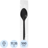Ложка однор.столов. ПП набор 1/1 черн.в инд.уп., 500 шт/кор (H11-016)