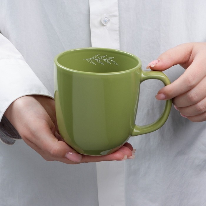 Кружка керамическая Dolce Ceramo «Олива», 450 мл, зелёная Кружка керамическая Dolce Ceramo «Олива», 450 мл, зелёная