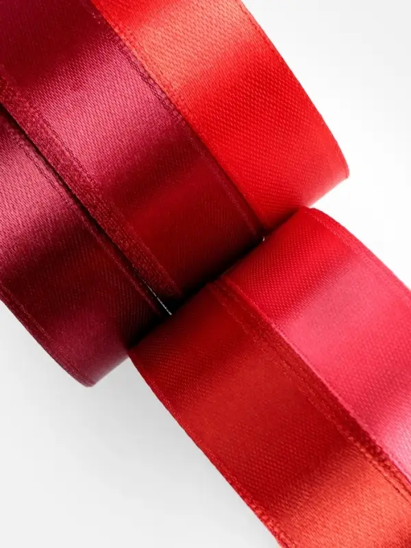 Атласная лента, набор 5 шт., 20 мм, 23&plusmn;1 м, красная, бордовая
