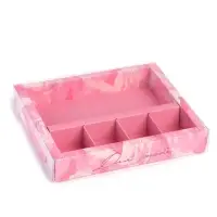 Коробка под 4 конфеты и шоколад с ячейками &laquo;Нежные краски&raquo; 18.8&times;15.7&times;3 см