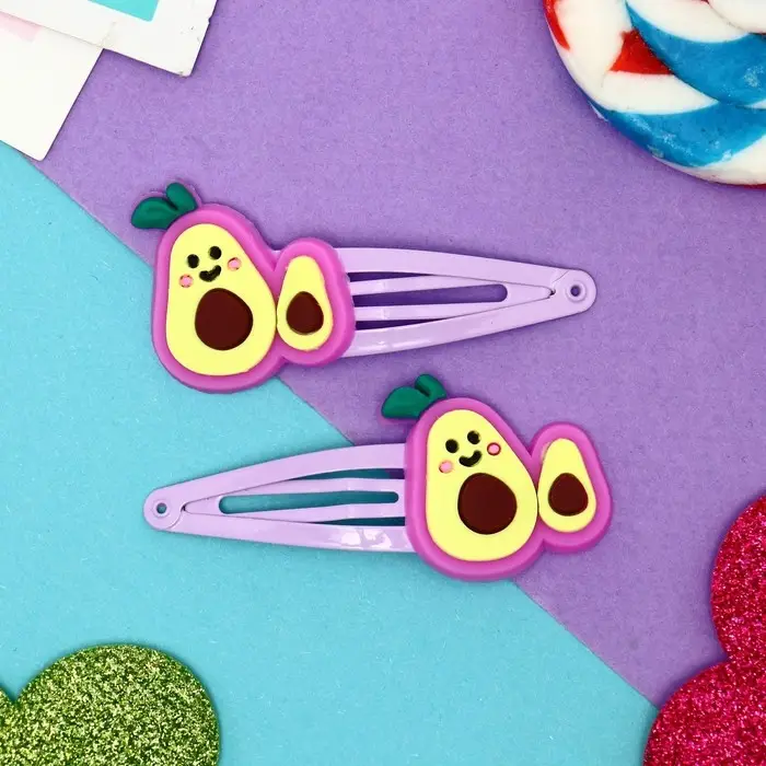 Невидимка для волос  Невидимка для волос "Абель" (набор 2 шт) авокадо, 5 см, сиреневый